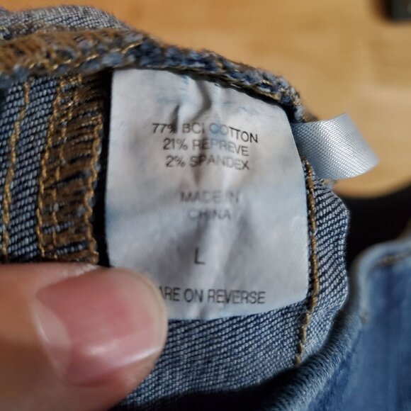 New York & Co Jeans Womens Large Blue Cropped Tummy-Less Pull-On Stretch Denim - Picture 4 of 11